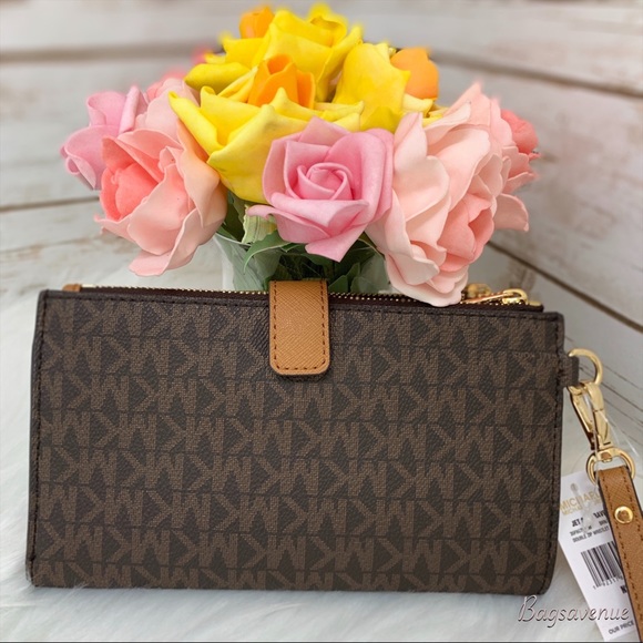 Michael Kors double zip wristlet jet travel wallet - Picture 2 of 8